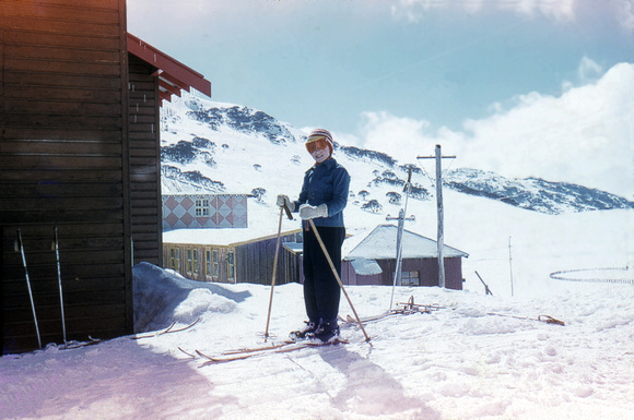 Young skier at Charlotte Pass, 1950's
