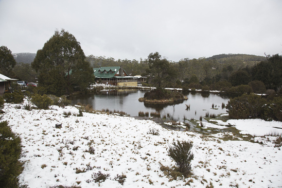Cradle Mountain Lodge in the snow